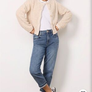 Kut from the cloth sienna baggy crop mid rise relaxed blue jeans size 16 passion